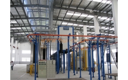 Powder coating production line for cabinet shell