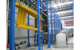 Production line of automobile fittings and chain spray powder coating