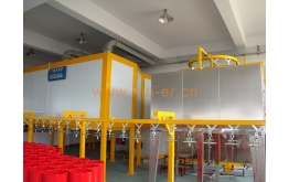 Powder injection production line for fire fighting equipment