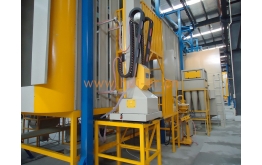 Small cyclone two stage recovery system spray room