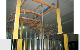 Hoisting and conveying system of lamp pole